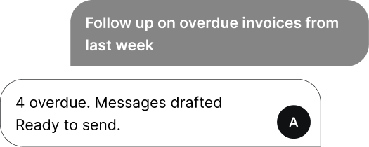 Follow up on overdue invoices from last week - 4 overdue. Messages drafted. Ready to send.